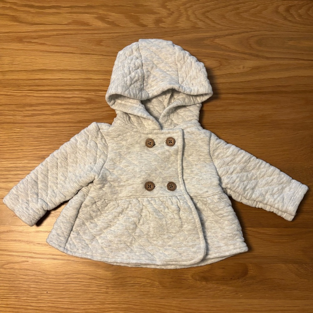 Carter's Light Heather Quilted Hooded Peacoat